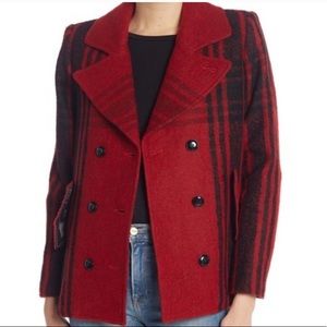 NWT Frame Buffalo Checkered Wool Blend Coat